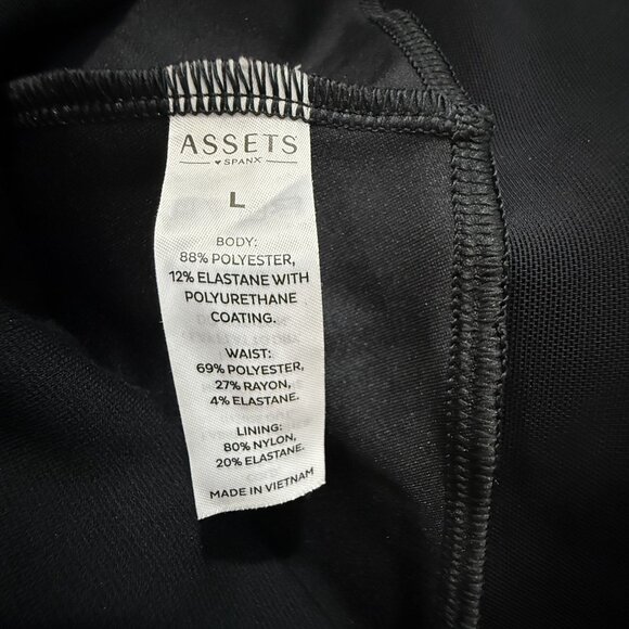 Assets By Spanx Leggings Women's Large All Over Faux Leather High Waist Black - Picture 8 of 12